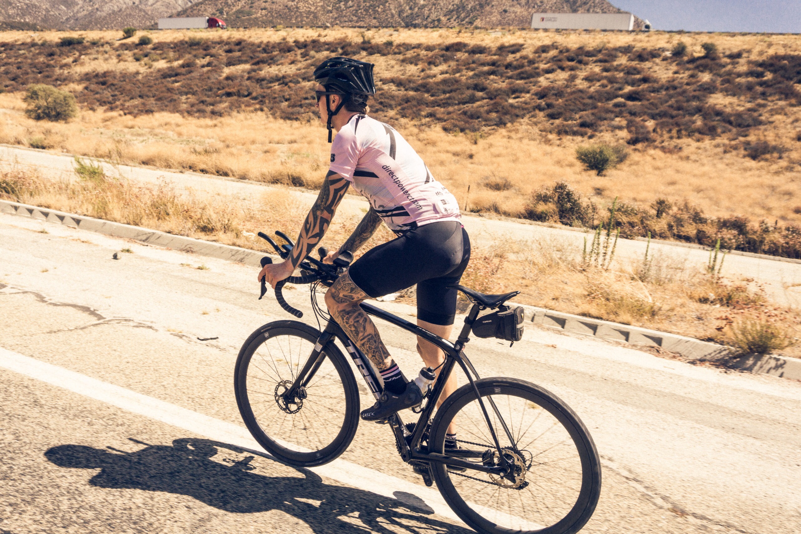Pav Bryan cycling Route 66 in California