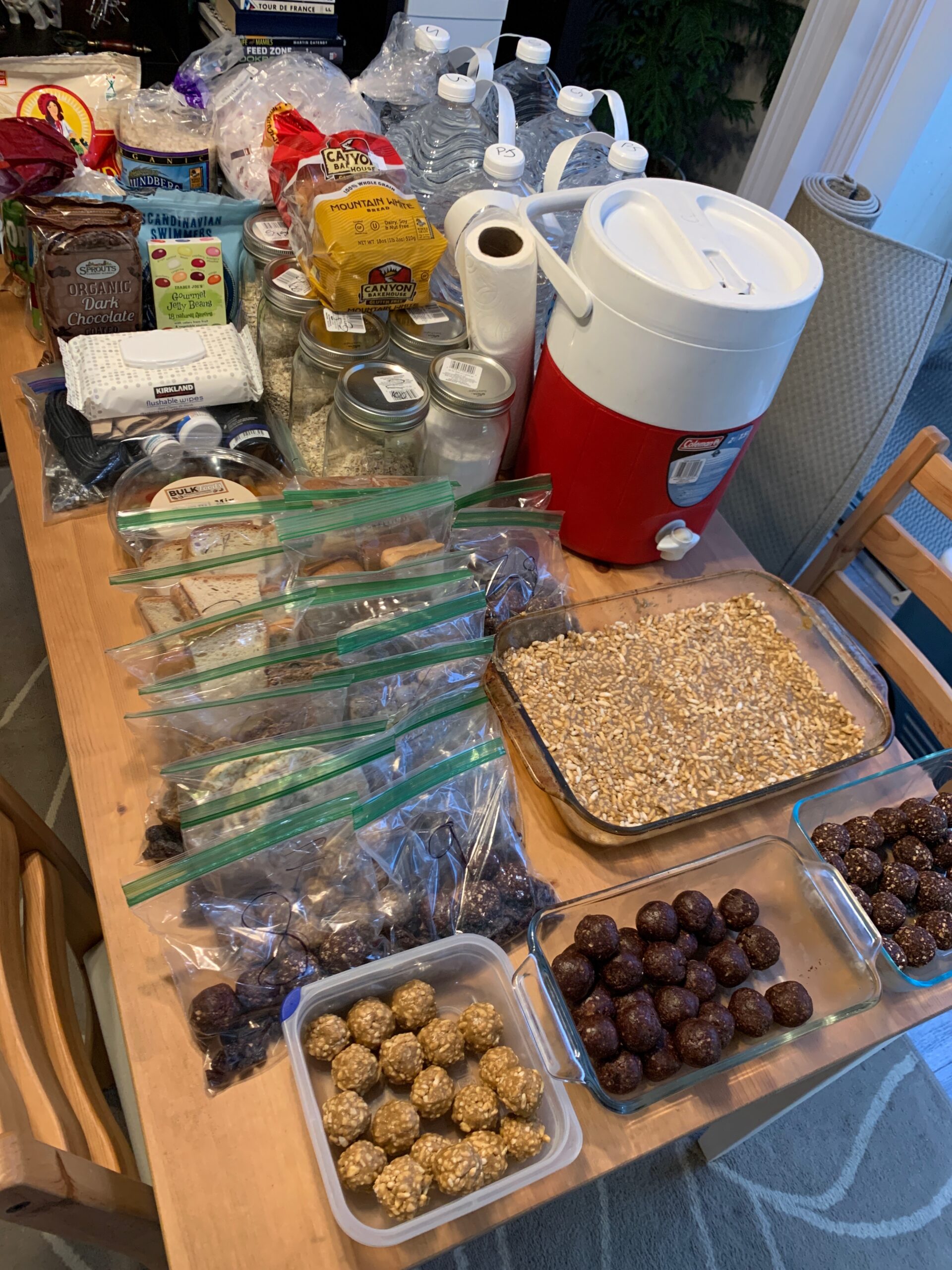 Food prep for the Seven Summits cycling challenge