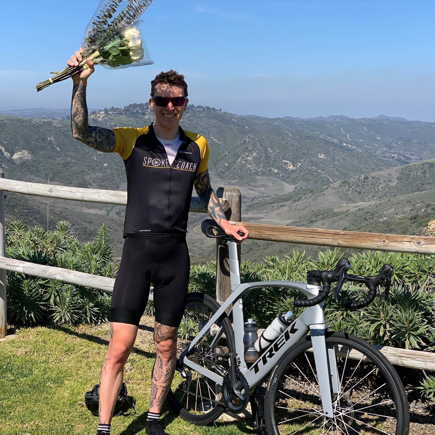 Pav Bryan successfully completing the Seven Summits cycling challenge