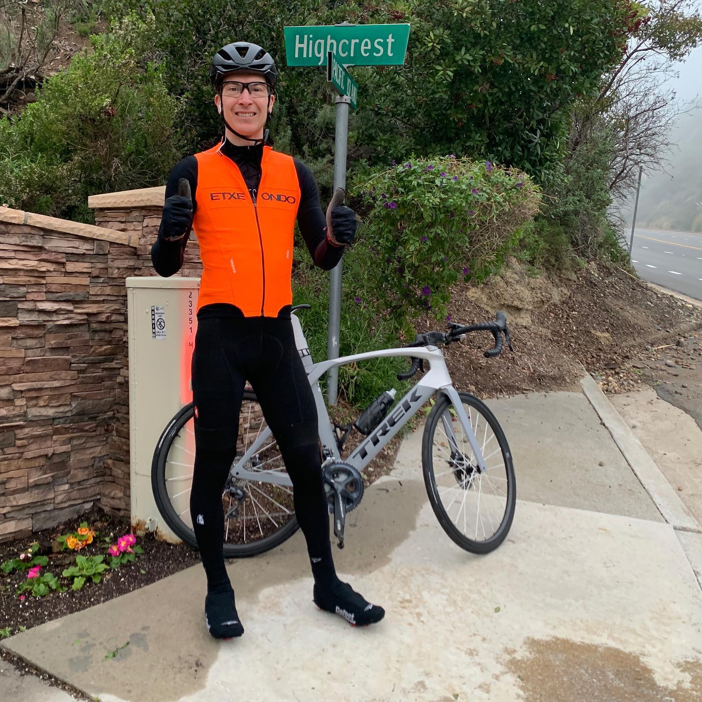 Pav Bryan during the Seven Summits cycling challenge