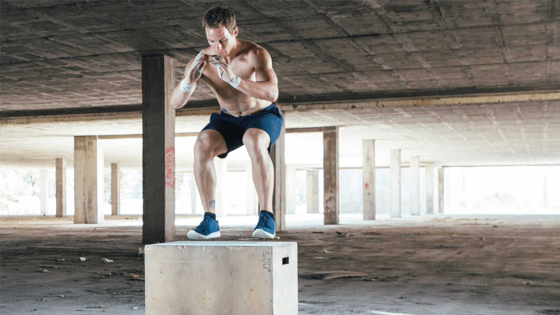 A cyclist building bone density by doing some plyometrics